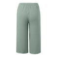 thumbnail image 6 of KAUOD Kids Girls Cotton Linen Cropped Pants with Pockets Solid Baggy Wide Leg Straight Summer Casual Pants Sport Trousers, 6 of 7