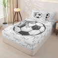thumbnail image 2 of Homewish Soccer Ball Games Zipper Full Size Comforter Sets with Fitted Sheet and 2 Pillowcases For Kids,Cartoon Bowknot Pattern Zipper Bedding Set For Kids Girls,Lightgray Reversible,4 Pieces, 2 of 7