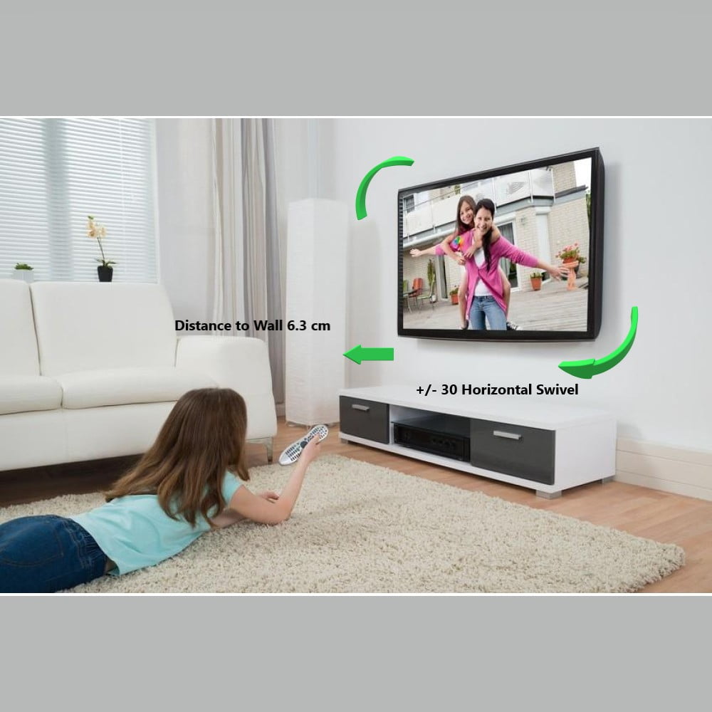 Techly Tilt & Swivel TV Wall Mount for 19" to 37" LCD/LED TVs VESA up to 200x200 mm, Holds up to 25 kg, White