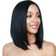 thumbnail image 2 of Perruques Lace Front Cheveux Humains Femmes Mode Dame Dégradé BoBo Court Droit Cosplay Fête Perruque, 2 of 3