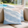 thumbnail image 2 of Pillow Covers 20x20 Set of 2, Ombre Blue Waves Square Throw Pillow Covers for Couch/Sofa/Living Room, Gradient Coastal Beach Sandy Ocean Decorative Soft Pillowcases for Couch Throw Pillows, 2 of 9