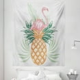 thumbnail image 1 of Flamingo Tapestry, Modern Hand Drawn Pineapple Summer Paradise Jungle Birds Bohemian Palm Paradise, Fabric Wall Hanging Decor for Bedroom Living Room Dorm, 5 Sizes, Multicolor, by Ambesonne, 1 of 1