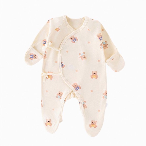 Duqingm Newborn Romper Coming Home Outfit Unisex Cotton Pattern Button Jumpsuits for Infant Baby Boys Girls Navy,1-3 Months