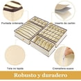 thumbnail image 4 of Organizador De Cajones, 4 Pack Organizadores De Ropa Interior, Caja De Almacenamiento Plegable Multifuncional, Tela No Tejida, Para Clasificar Ropa Interior, Bragas, Calcetines, Beige, 4 of 4