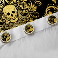 thumbnail image 4 of Homewish Vintage Damask Floral Black Out Curtains,Gothic Skull Curtains Pack of 2 (42x63 Each),Gold Spooky Halloween Bedroom Curtains,Breathable Bedroom Decorative, 4 of 6