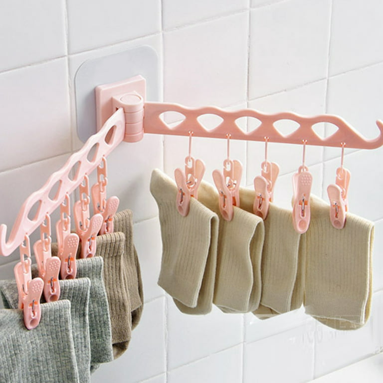 Baby hanger Plastic Laundry Hanger with Clips, Foldable Clip