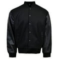 thumbnail image 3 of Victory Outfitters Men's Wool Blend Letterman Jacket with Genuine Leather Sleeves, 3 of 4