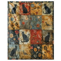 DAMAI Vintage Rooster Plaid Print Blanket Chicken Print Flannel Blanket, Soft Fluffy Velvet Sofa Blanket with Decorative Vintage Pattern for Couch, Sofa, Bed, Chair