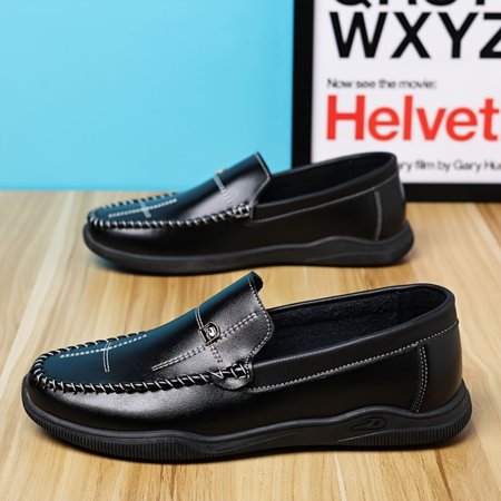 

SHENZHYIXINC Comfortable Men‘s Formal Solid Colour PU Leather Loafer Shoes with Non Slip Rubber Sole Stylish Men‘s Footwear