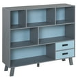 thumbnail image 3 of HOMCOM 3-Tier Child Bookcase Open Shelves Cabinet Floor Standing Cube Storage Organizer with Drawers - Dark Blue, 3 of 10