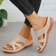 thumbnail image 5 of Womens Wedge Sandals Leather: Dressy Sandal with Arch Support Comfortable Walking, Casual Slip on Summer Shoes, 5 of 5