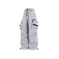 thumbnail image 5 of Men's Spring and Fall Multi-Pocket Cargo Wide Leg Pants Light Gray XL, 5 of 5