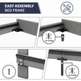 thumbnail image 4 of ijuicy King Size Bed Frame,Upholstered Platform Bed Frame with Wingback Headboard and 2 Pockets/Wooden Slat Support (King, Dark Grey), 4 of 7