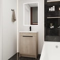 thumbnail image 2 of Freestanding Bathroom Vanity with White Resin Sink, Modern  Storage Cabinet with 2 Soft-Close Cabinet Doors, 24 Inch, Plain Light Oak+White, 2 of 9
