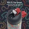 thumbnail image 3 of Bentgo Kids Water Bottle - Leak-Proof, Durable Tritan PFAS- & BPA-Free 15 fl oz, Kids/Toddlers Ages 3+ for School & Sports; Bite & Sip Spout, Carrying Handle, Dishwasher Safe (Sssnakes), 3 of 8