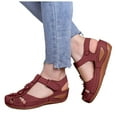 thumbnail image 1 of Sandales Orthopédiques à Talon Compensé à Bout Fermé pour Femmes 2025 Plage Confortables à Fleurs Marche Robe Chaussures d'Été, 1 of 6