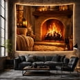 thumbnail image 6 of Stone Fireplace in a Candlelit Reading Corner, Cozy Rustic for Home Decor Lovers, Hearth Wall Art, Housewarming Gift, Tapestry Wall Hanging for Living Room and Bedroom, 6 of 7