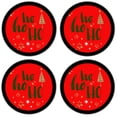thumbnail image 2 of Silicone Non-Slip Drink Coasters with Removable Printed Absorbent Felt Pad - Set of 4 - Ho Ho Ho, 2 of 3