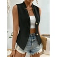 thumbnail image 6 of Women'S 2025 Summer Sleeveless Vest Casual Fully-Lined Slim Work Fashion Petite Elegant Tops Black S, 6 of 10