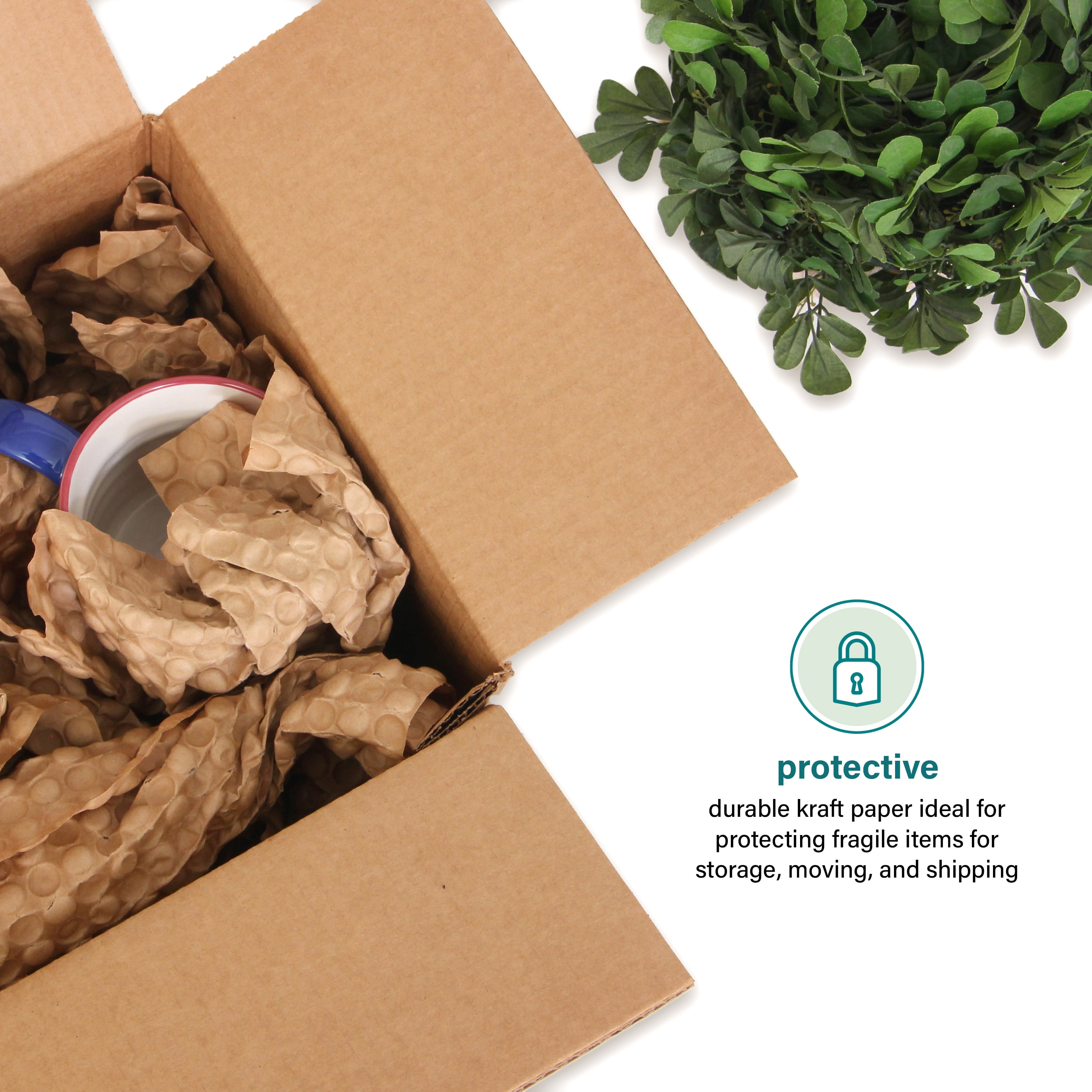 Elementree Paper Bubble Wrap Sheets for Packing, Moving, & Shipping - 84-Carton Pallet (21,000 Sheets) - 12" x 12" - Kraft Bubble Paper - Recyclable Cushioning Wrap - Made in the USA (01913PAL)