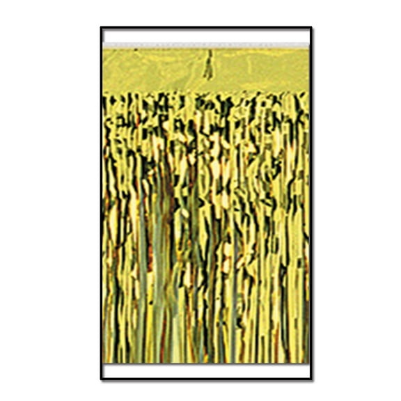 Pack of 6 Gold Metallic 2-Ply Hanging Fringe Drape Streamer Party Decorations 10'