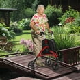 thumbnail image 2 of GVN Walkers & Rollators,Foldable Rollator Walker with Lightweight Aluminum Frame-Red, 2 of 11