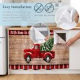 thumbnail image 5 of Red Truck Christmas Cabinet Curtain 28"Wx51"L,Dustproof Storage Cabinet Curtain with Self Adhesive Tape,Red Black Plaid Xmas Tree Vintage Tall Pantry Cover Drape for Kitchen,Utility Closet, 5 of 9