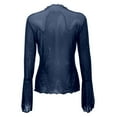 thumbnail image 4 of Blouse For Women Plus Size Tops For Long Sleeve Mesh See Through Blouse Rhinestone Casual Loose Fit Tunic Shirt Summer Fashion Clothes, 4 of 5