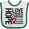 thumbnail image 3 of Inktastic Multiple Myeloma Hope Love Strength Boys or Girls Baby Bib, 3 of 4