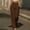 Brown, variant on Women's Solid Color Wrinkle-Free Pleated High Waisted Business Casual Wide Leg Dress Pants Khaki XL(XL)