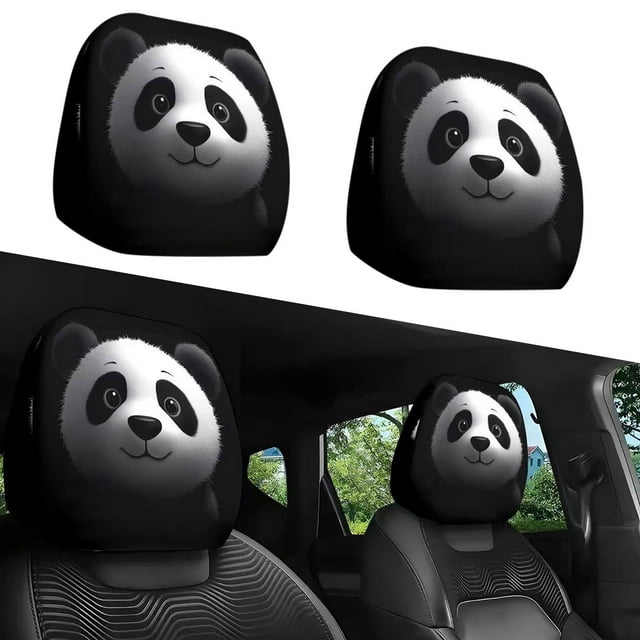 QTOCIO Funny Car Print Headrest Cover Universals Stretchy Style Interesting Headpiece