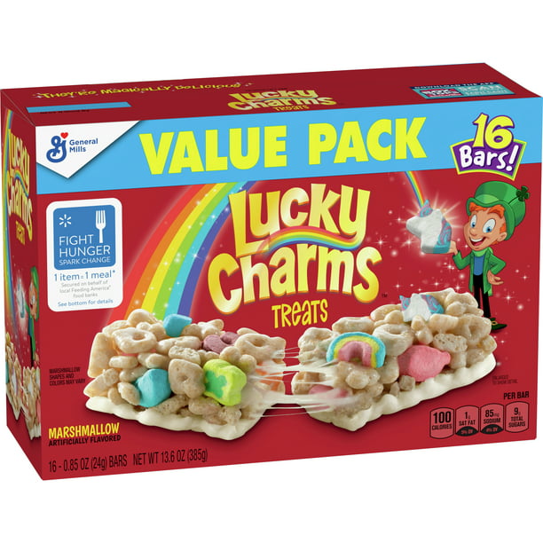 Lucky Charms Breakfast Cereal Treat Bars, Snack Bars, Value Pack, 16 ct ...
