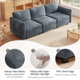 thumbnail image 4 of Guyii 3 Seater Sofa, 92.51" Large Fabric Couch, Comfortable Rectangular Sofa with Thick Cushions and Soft Backrest, Modern Sofa for Living Room, Bedroom, Apartment, Blue, 4 of 8