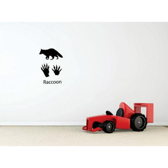 Custom Decal Vinyl Wall Sticker : Racoon paw Prints Wild Outdoor Animal Bedroom Bathroom Living Room Mural : 40 X60" -