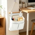 thumbnail image 7 of Wall Mounted Hanging Storage Bag, Bedside Hanging Organizer Pouch with Multi Pockets, Space Saving Holder for Bedroom Living Room Home Phone Remote Accessories Storage, White, 7 of 7