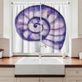 thumbnail image 2 of Ambesonne Modern Kitchen Curtains, Sea Ocean Marine, 55"x39", Purple and White, 2 of 3