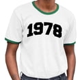 thumbnail image 2 of 1978 College Style Ringer Tee Shirt Unisex X-Large White/Kelly Green, 2 of 5