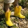 thumbnail image 6 of EUXTERPA Toddler Kids Waterproof Rain Boots Boys Girls Yellow Boots with Handles Little Kid Size 12, 6 of 6