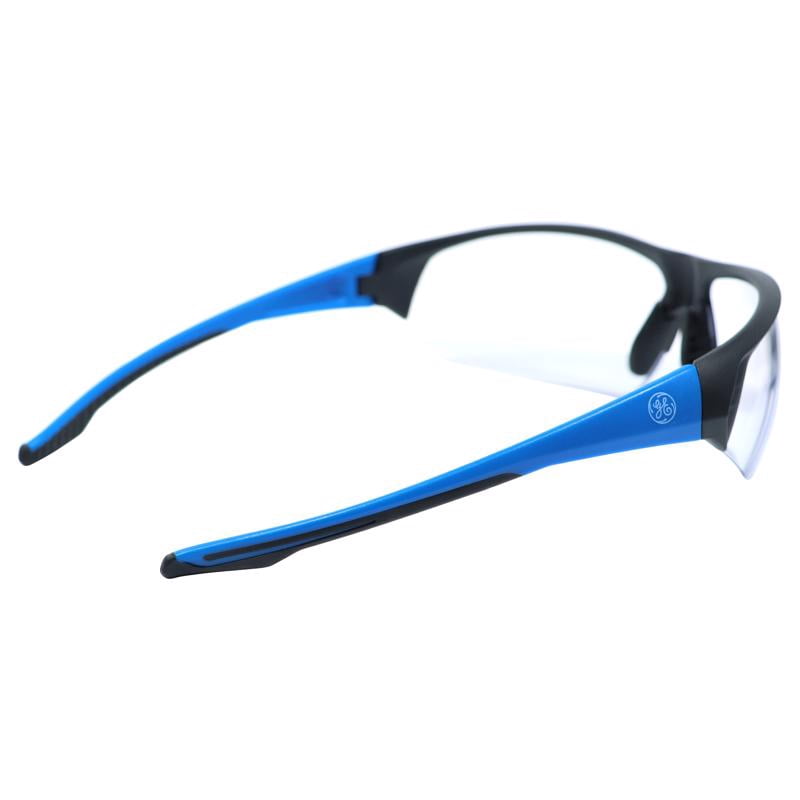 General Electric 2022430 06 Series Anti-Fog Impact-Resistant Safety Glasses Clear Lens Frame, Black & Blue