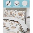 thumbnail image 4 of Seashell Coastal Queen Size Down Alternative Comforter, Lightweight Comforter Quilt Bedding Set with Pillow Shams Summer Beach Ocean Starfish Watercolor All Seasons Bed Comforter Duvet Insert 90"x96", 4 of 7