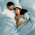 thumbnail image 2 of Bare Home Luxury 2 Piece Duvet Cover and Sham Set - Premium 1800 Ultra-Soft Brushed Microfiber - Hypoallergenic, Easy Care, Wrinkle Resistant (Twin/Twin XL, Light Blue), 2 of 6