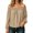 Khaki, variant on Tqcoqu Women's Off Shoulder Long Sleeve Cotton Linen Blouse, Elastic Ruffle Neckline Puff Sleeve Casual Solid Top