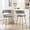 Gray, variant on LiteHaven Modern Bar Stools Set of 2 Stool Kitchen Island Stool with Backrest Corduroy Upholstered Bar Chairs with Footrest Sturdy Golden Metal Frame (Beige)