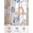 thumbnail image 6 of Sheer Curtains 108 Inches Long 2 Panels Set for Living Room, Coastal Semi Sheer Curtains for Windows, Coral Starfish Shell Couch Ocean Beach Summer Voile Window Treatments Rod Pocket Curtain, 6 of 7