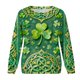 thumbnail image 3 of Uootdi Oversized St Patricks Day Sweatshirts for Women Irish Saint Pattys Shamrock Crewneck Long Sleeve Shirts Holiday Trendy Pullover Tops Gift, 3 of 7