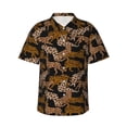 thumbnail image 2 of Goofa Leopard Print Hawaiian Shirt for Men, Unisex Summer Beach Casual Short Sleeve Button Down Shirts,Aloha Tropical Floral print shirt-Large, 2 of 9