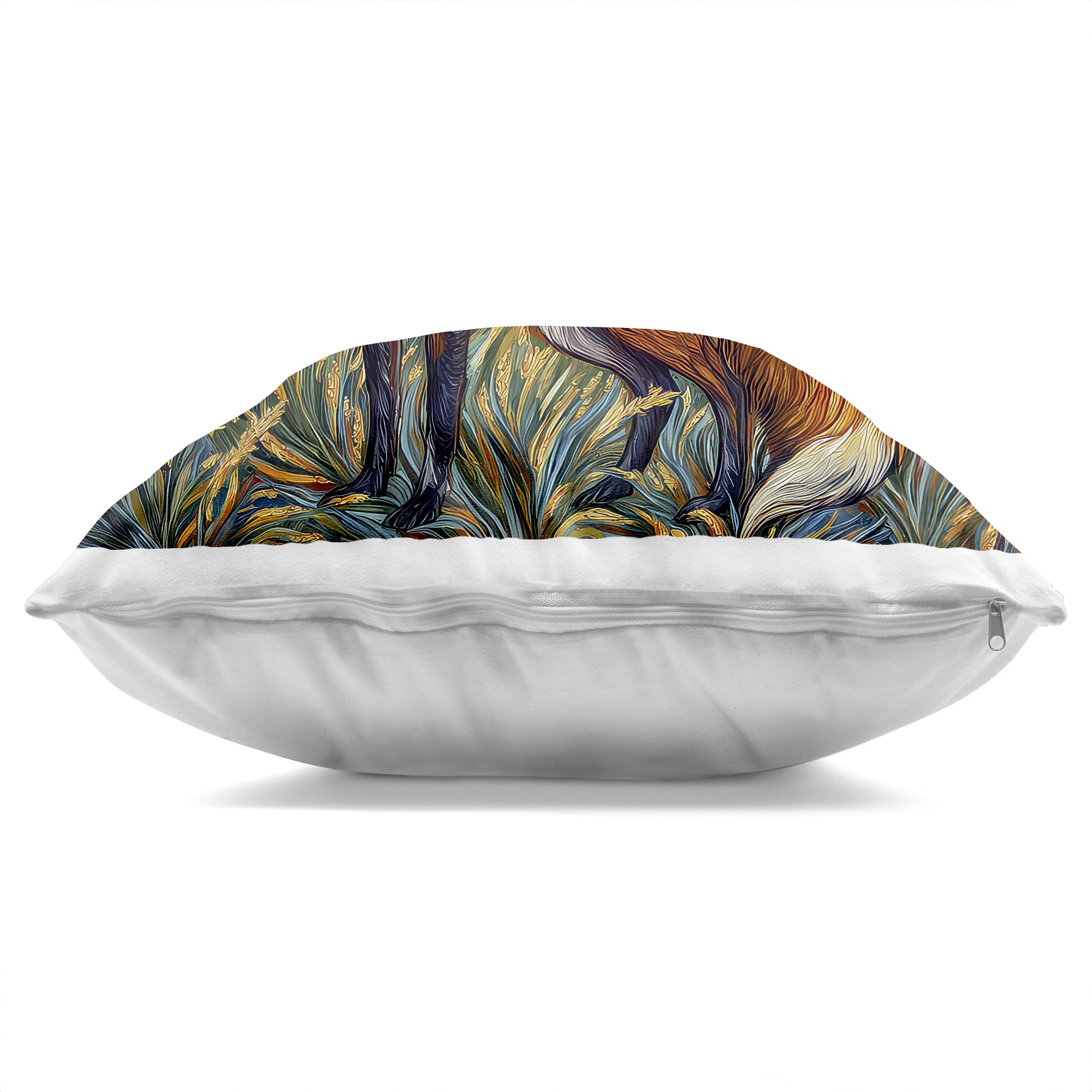 Stupell Industries Swirling Impressionist Fox Decorative Printed Throw Pillow, design by The Wands Want, 18 x 7 x 18