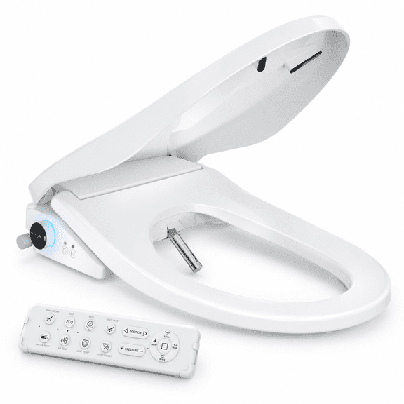 Electric Elongated Bidet Toilet Seat with Heated Seat, Warm Water Wash and Dryer