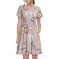 thumbnail image 1 of Disketp Safari Animals para Vestido de Manga Corta para Mujeres, Vestidos de Verano para Mujeres, Casual y Holgado para la Playa, 1 of 6