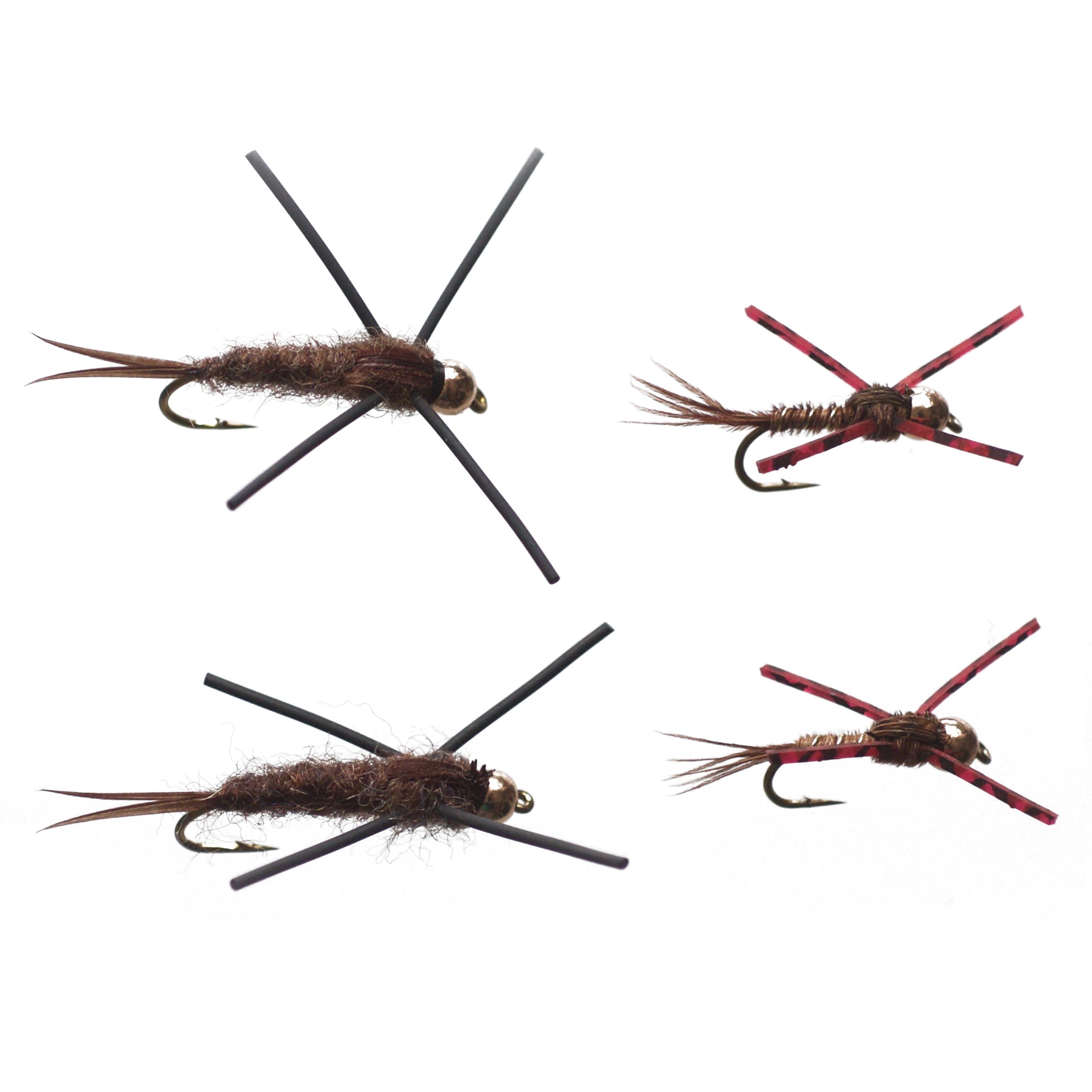 (2 pack) Cortland Fairplay Rubber Legs Nymph Fly Assortment, Size 12, 4 Pack, 709461